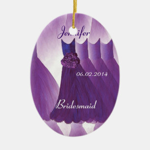 KÖNIGLICHE LILA Brautjungfer danken Ihnen Hochzeit Keramik Ornament