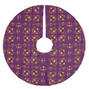 Königliche Lila Königin von Hearts Goldkronenbaum Polyester Weihnachtsbaumdecke