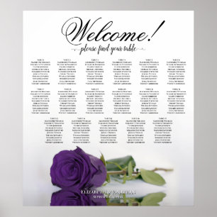 Königliche Lila Rose Elegant 17 Tafelübersicht Poster