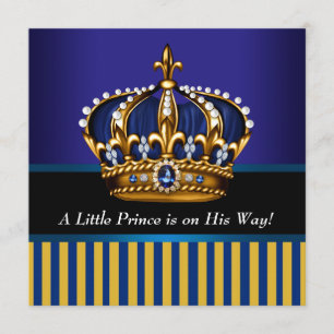 Königliche Marine Blau Schwarz Gold Prinz Baby Jun Einladung