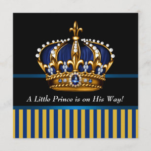 Königliche Marine Blau Schwarz Gold Prinz Baby Jun Einladung