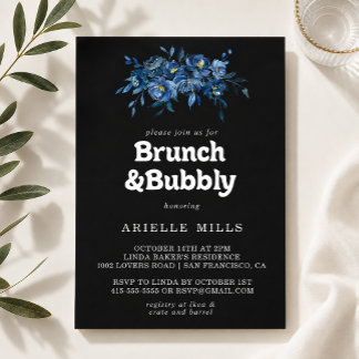 Königliche Marine Blumenbrunch und prickelnde Brau Einladung
