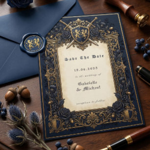 Königliche Marine Moody Himmelsmittelalterliches W Save The Date