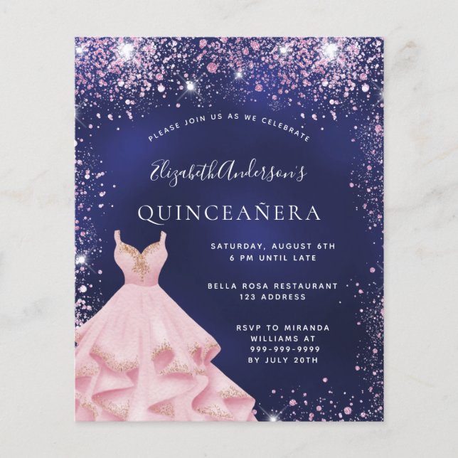Königliche Marinebar blauen rosa Kleidung Einladun Flyer (Vorne)