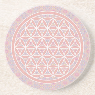 Königliche Pinke Blume des Lebens Heilige Geometri Getränkeuntersetzer