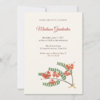 Königliche Poinciana-Flamme-Baum-Abschluss-Einladu