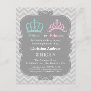 Königliche Prinz-oder Prinzessin-Gender Reveal Einladung