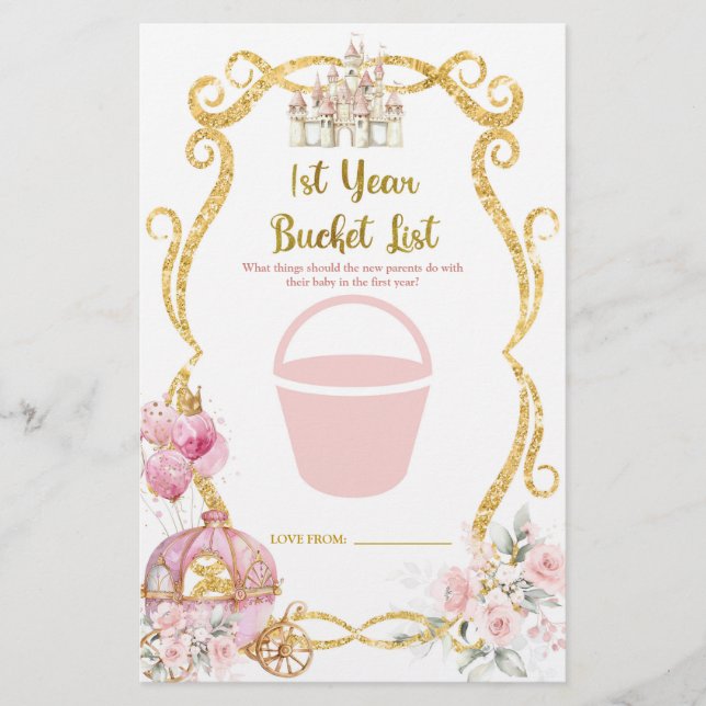 Königliche Prinzessin 1. Jahr Bucket List Games Ca (Vorderseite)