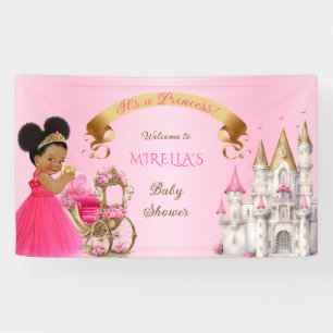 Königliche Prinzessin Baby Mädchen auf Kissen Rosa Banner