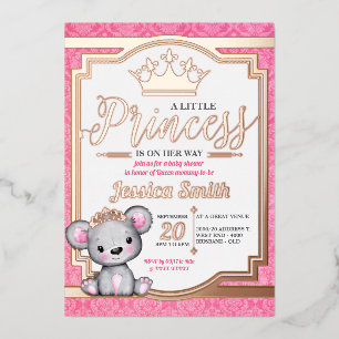 Königliche Prinzessin-Baby-Shower-Folie-Einladung Folieneinladung