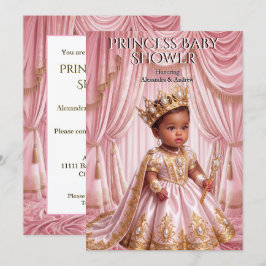 Königliche Prinzessin Baby Shower Pink Gold Tiara Einladung