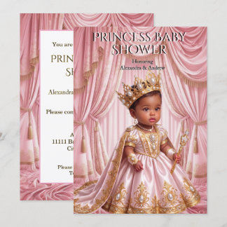 Königliche Prinzessin Baby Shower Pink Gold Tiara  Einladung