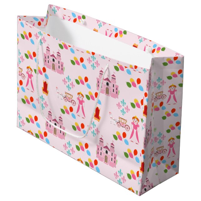 Königliche Prinzessin Birthday Party Große Geschenktüte (Vorderseite Schrägansicht)