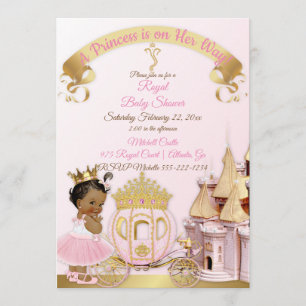 Königliche Prinzessin Burg Beförderung Pink Gold G Einladung