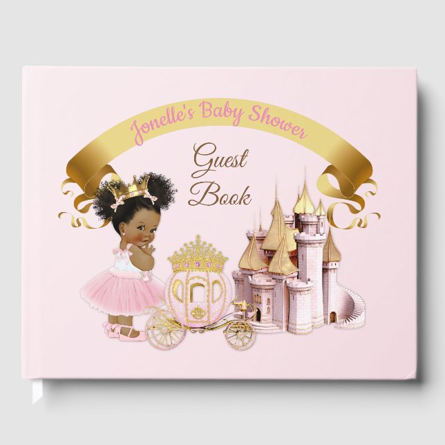 Königliche Prinzessin Burg Beförderung Pink Gold G Gästebuch (Vorderseite)