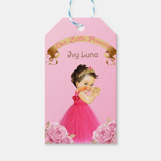 Königliche Prinzessin Burg Beförderung Pink Gold G Geschenkanhänger (Vorderseite)