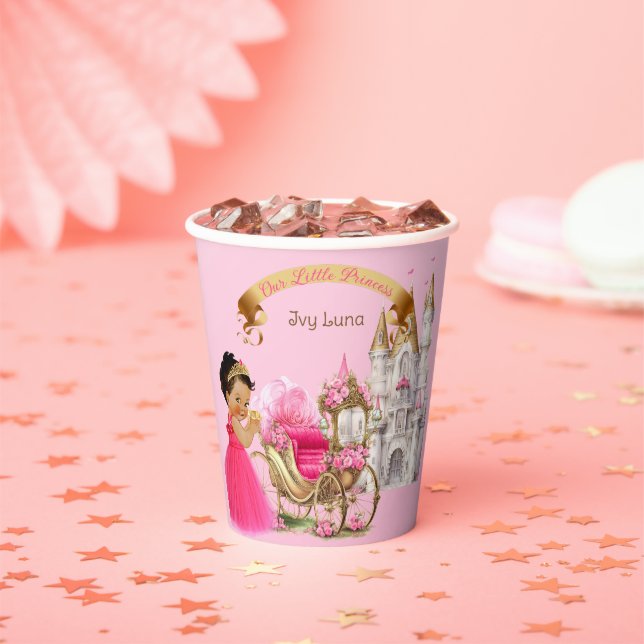 Königliche Prinzessin Burg Beförderung Pink Gold G Pappbecher (Insitu)