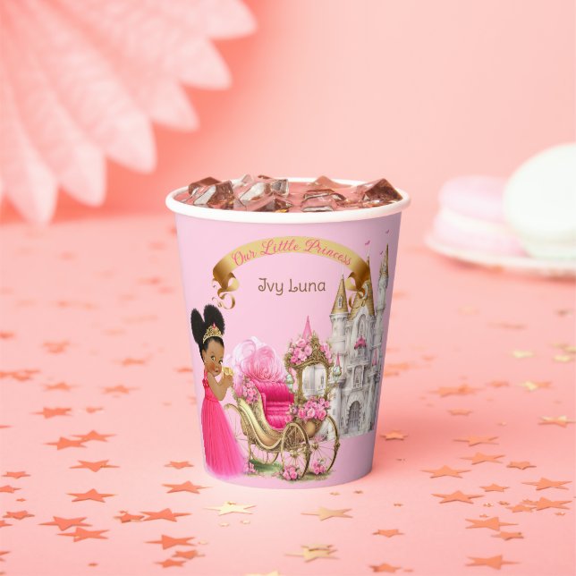 Königliche Prinzessin Burg Beförderung Pink Gold G Pappbecher (Insitu)