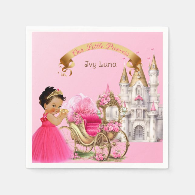 Königliche Prinzessin Burg Beförderung Pink Gold G Serviette (Vorderseite)