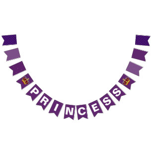 Königliche Prinzessin Crown u. königliches Lila Wimpelkette