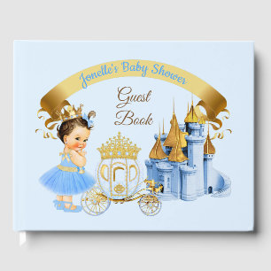 Königliche Prinzessinnen-Schloss-Kutsche Blau Gold Gästebuch