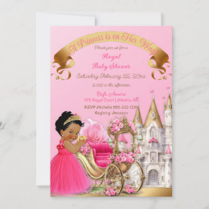 Königliche Prinzessinnen-Schloss-Kutsche Rosa Gold Einladung