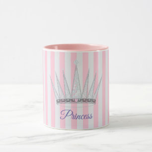 Königliche Prinzessinnenkrone gestreift Tasse