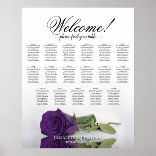 Königliche Purpurrose Elegant 17 Tisch Sitzordnung Poster