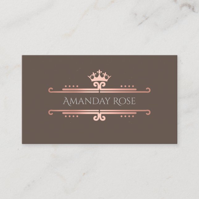 Königliche Rose Name Blush Frame Elegantes VIP Visitenkarte (Vorderseite)