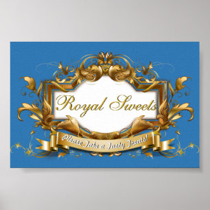Königliche Süßigkeiten & Leckereien Elegantes Süßi Poster
