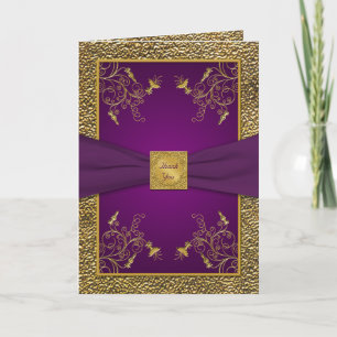 Königliche Violett- und Gold-Dankeskarte Dankeskarte