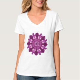 Königliche violette Blumenmandala T-Shirt