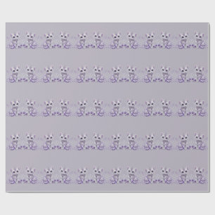 Königliche Violette Juwelen-Katzenfantasie Geschenkpapier
