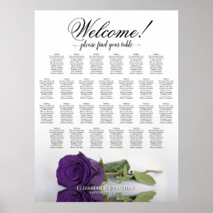 Königliche Violette Rose 26 Tisch-Hochzeits-Sitzpl Poster
