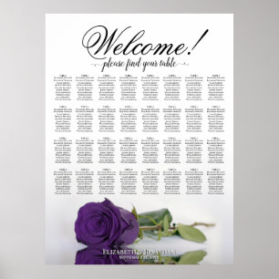 Königliche Violette Rose 32-Tisch-Hochzeits-Sitzpl Poster