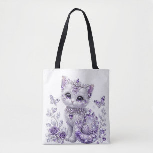 Königliche Violette Verzierte Kitten-Fantasie Tasche