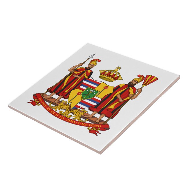 Königliche Wappen des Königreichs Hawaii Fliese (Seite)