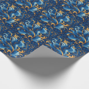 Königliche Wellen der Launen Strudel aus Blau und Geschenkpapier