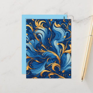 Königliche Wellen der Launen Strudel aus Blau und  Postkarte
