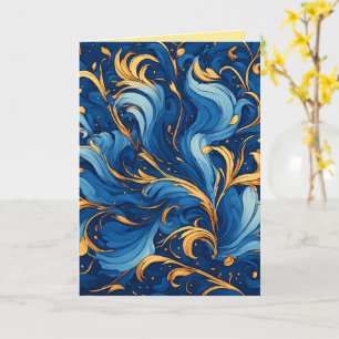 Königliche Wellen der Launen Wirbel aus Blau und G Karte