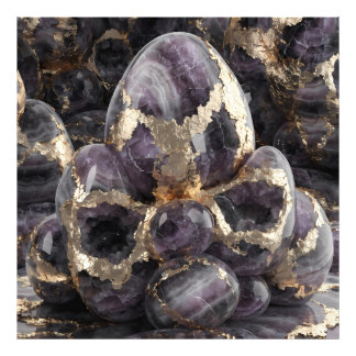 Königlicher Amethyst & Flüssig-Gold-Geode: Luxus-A Fotodruck