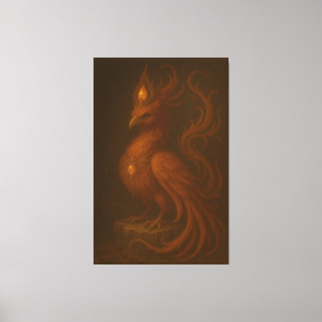 Königlicher Goldener Phönix – Elite-Fine-Art-Kolle Leinwanddruck (Vorderseite)