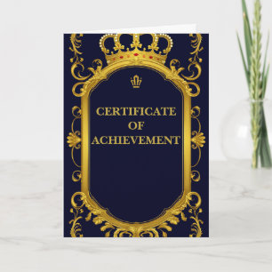 Königlicher Goldkronenrahmen auf blauem Formal 👑 Karte