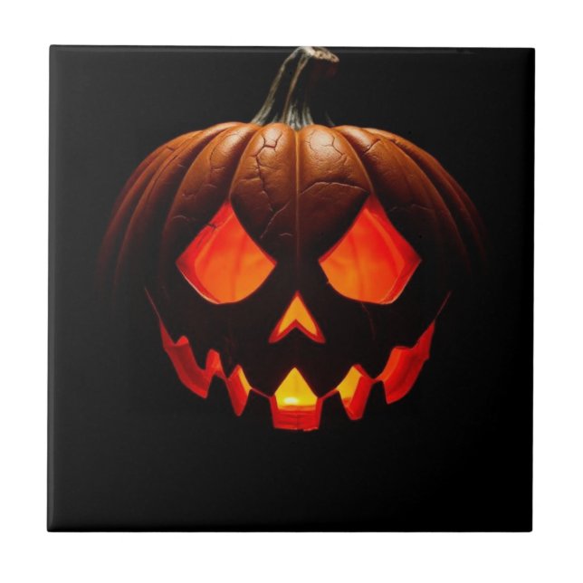 Königlicher Jack-O-Lantern Halloween-Keramikfliese Fliese (Vorderseite)