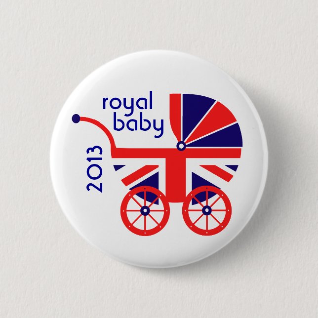 Königlicher Kinderwagen-Knopf Button (Vorderseite)