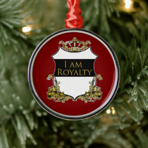 Königlicher Kronenschild Dunkelrot Luxus Ornament Aus Metall