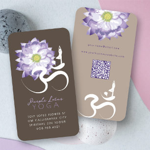 Königlicher Lila Lotus Steh-Yoga Balance Modernes  Visitenkarte