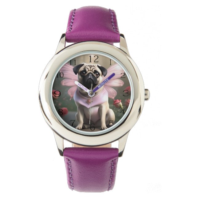 Königlicher Mops: Die Prinzessin-Fee verzauberter  Armbanduhr (Vorderseite)