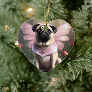 Königlicher Mops: Die Prinzessin-Fee verzauberter Keramik Ornament
