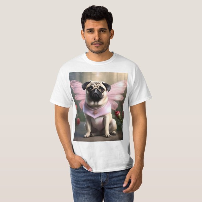 Königlicher Mops: Die Prinzessin-Fee verzauberter  T-Shirt (Vorne ganz)